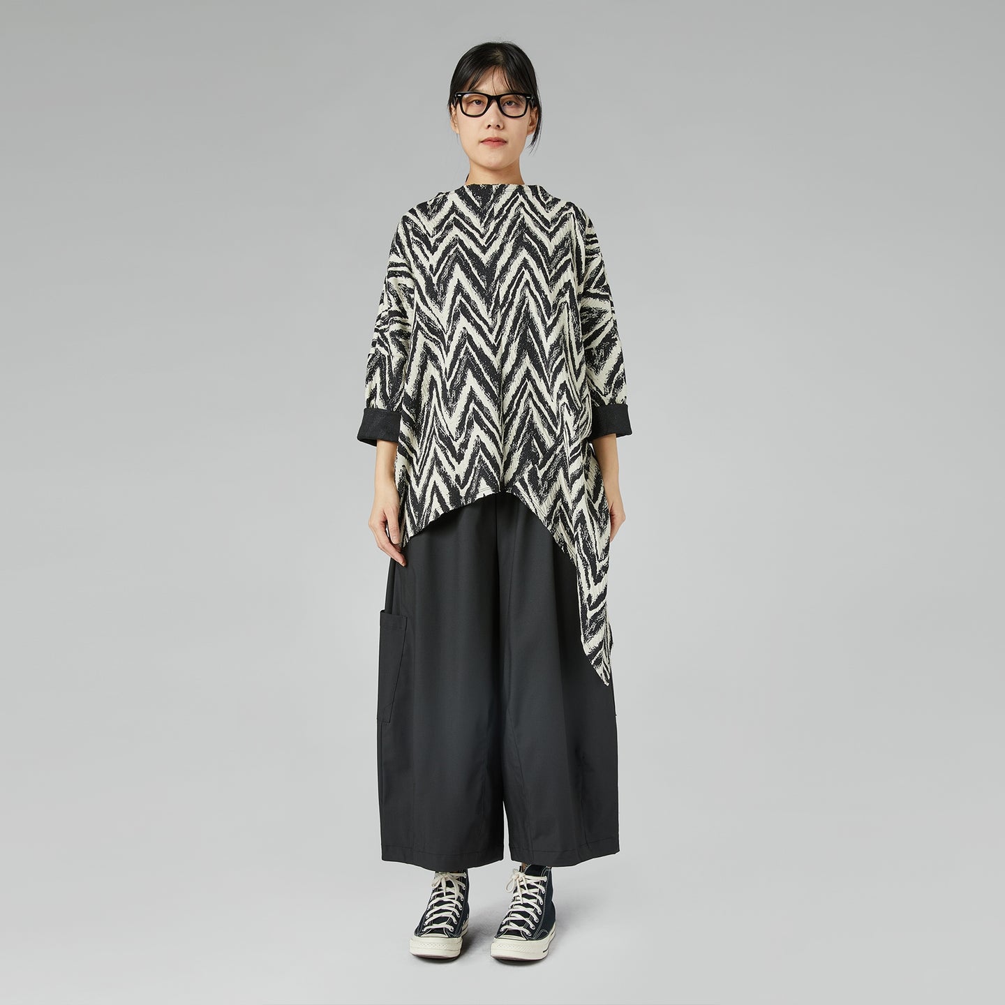 WIDE TROUSERS WITH POCKETS GRAY
