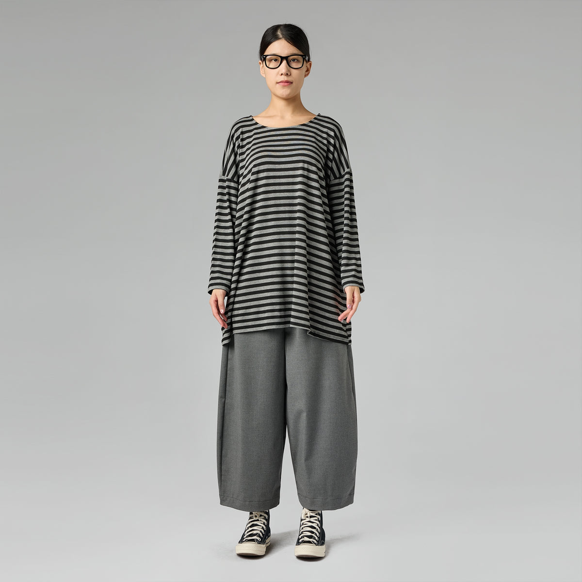 WIDE TROUSERS WITH ELASTIC BAND BLACK