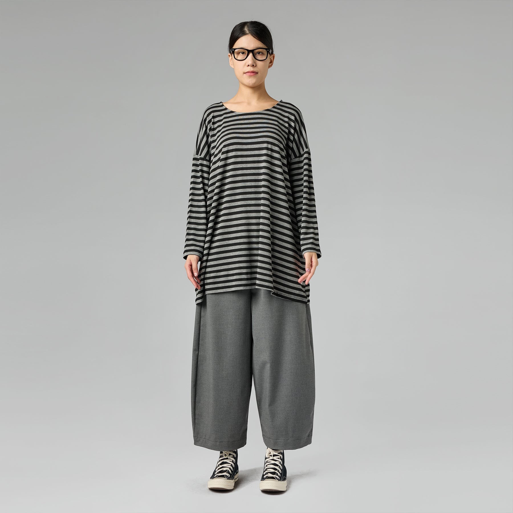 PANTALÓN ANCHO CON ELÁSTICO NEGRO