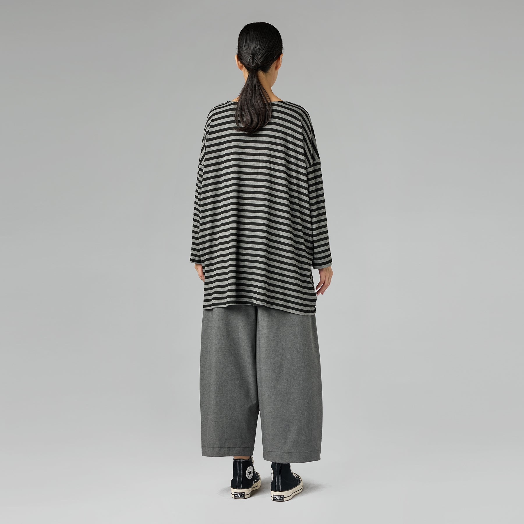 WIDE TROUSERS WITH ELASTIC BAND BLACK