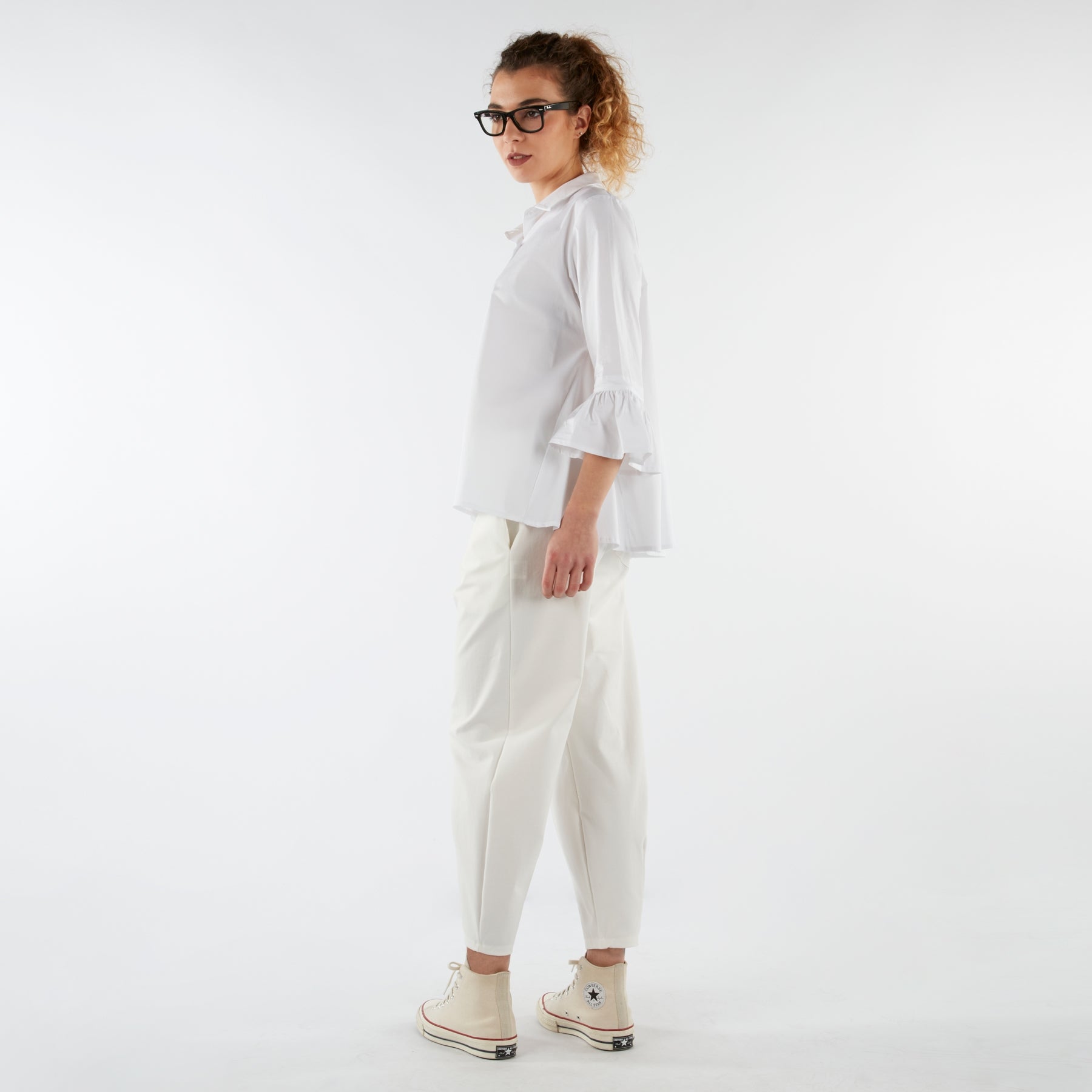 PANTALON À pliures aux chevilles ROUGE