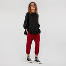 PANTALON À pliures aux chevilles ROUGE