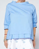 COTTON POPLIN BLOUSE WITH PLEATS