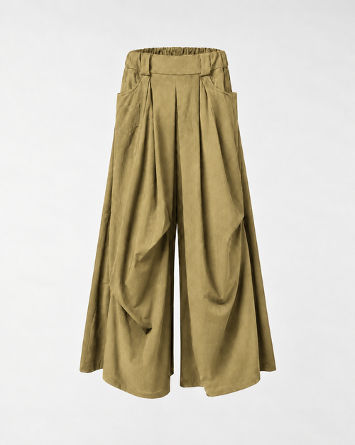 DRAPED COTTON TROUSERS