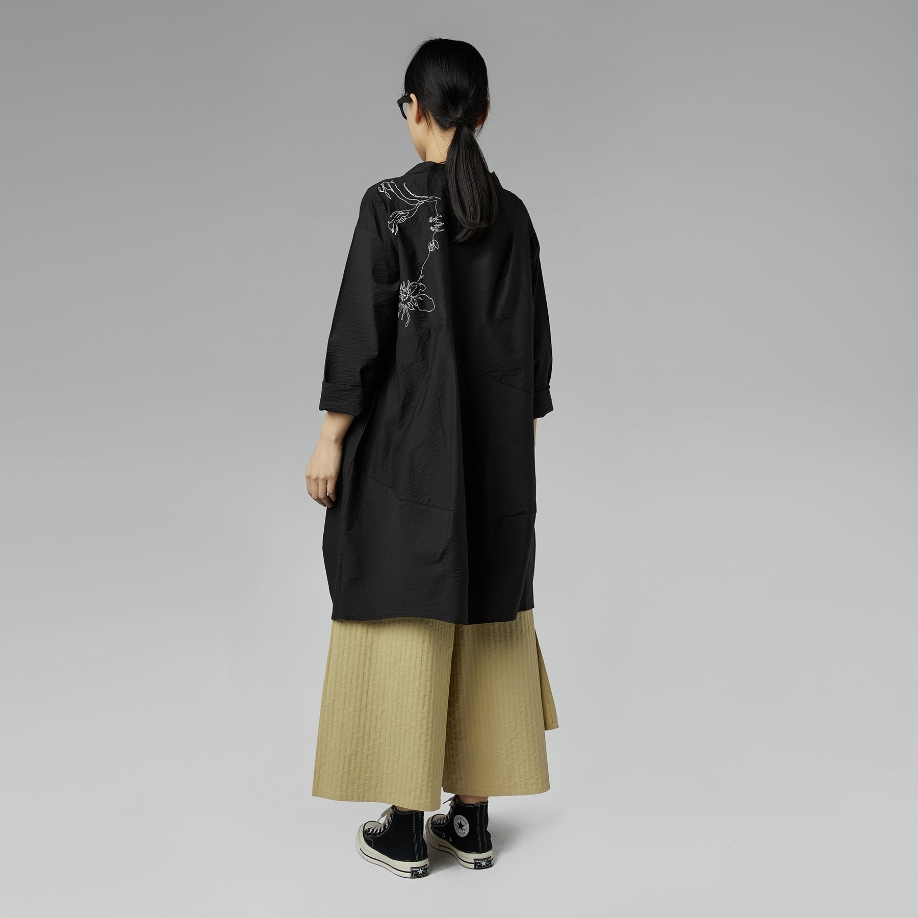 PANTALONI IN TESSUTO DI COTONE SEERSUCKER BIANCO SPORCO