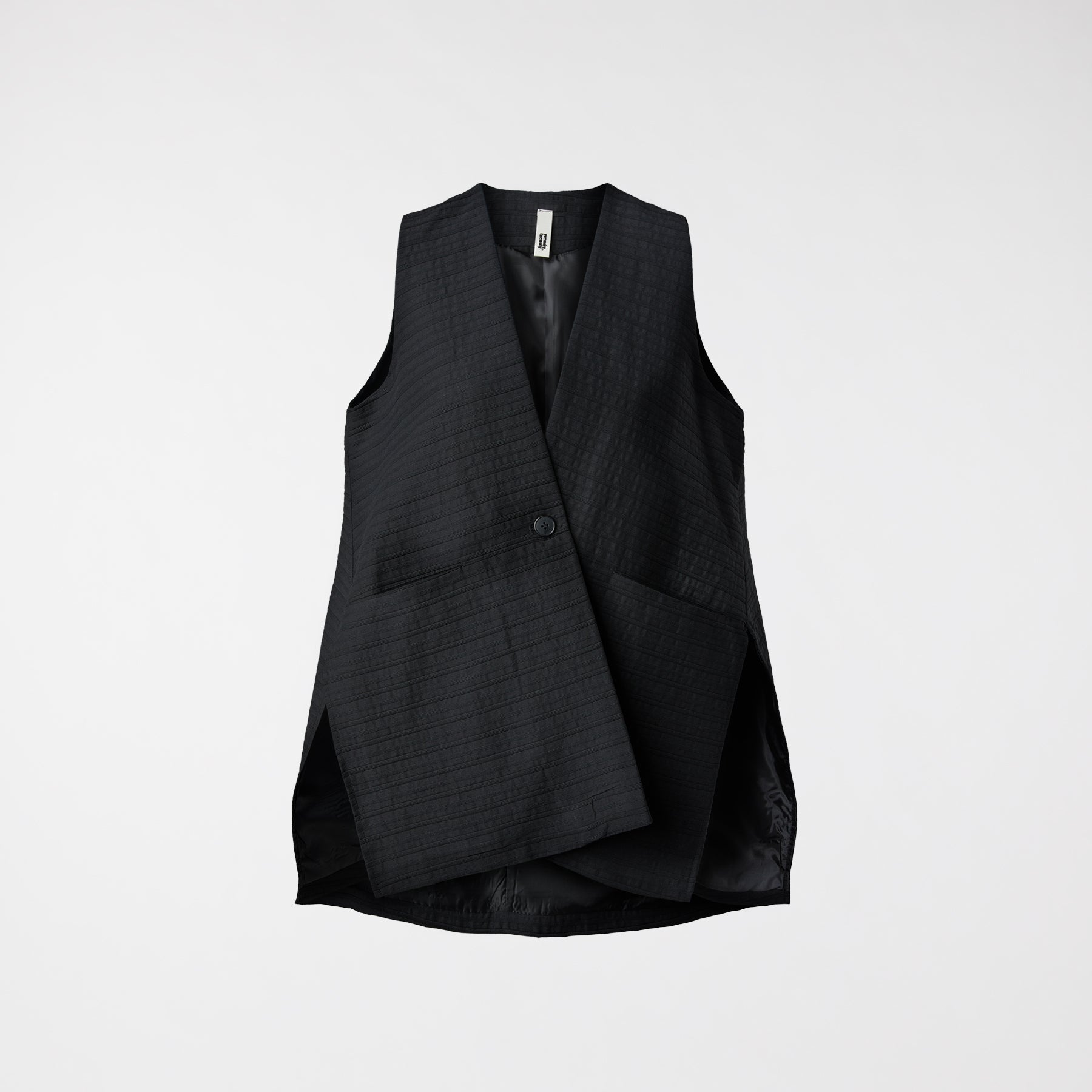 VEST IN RELIEF STRIPED FABRIC