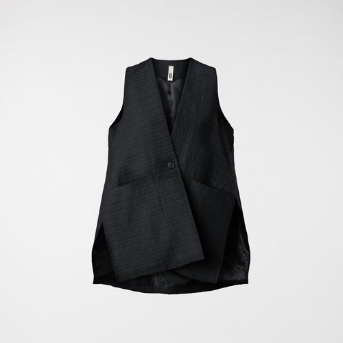 VEST IN RELIEF STRIPED FABRIC