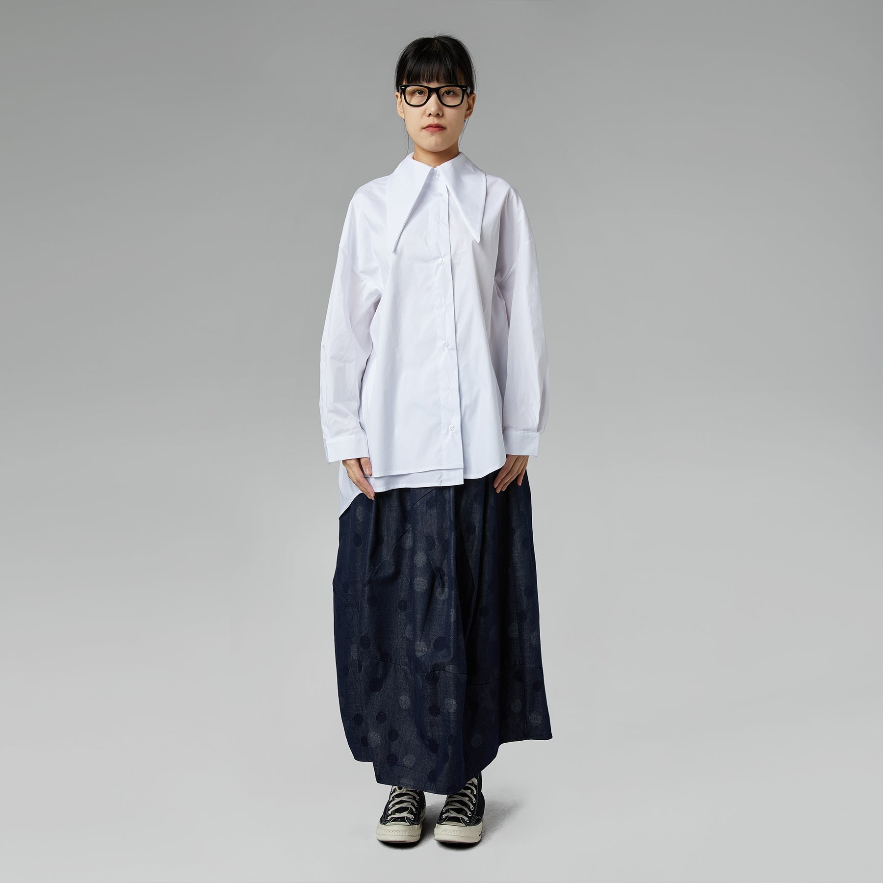 SHIRT WITH POINTED COLLAR