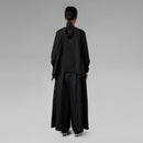 BLUZKA Z ZAKŁADKAMI CZARNA