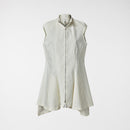 GILET EN COTON BLANC AVEC FERMETURE ÉCLAIR