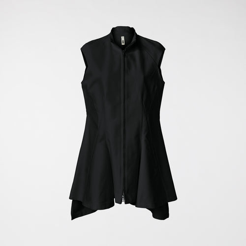 VEST IN COTTON FABRIC WITH ZIP BLACK