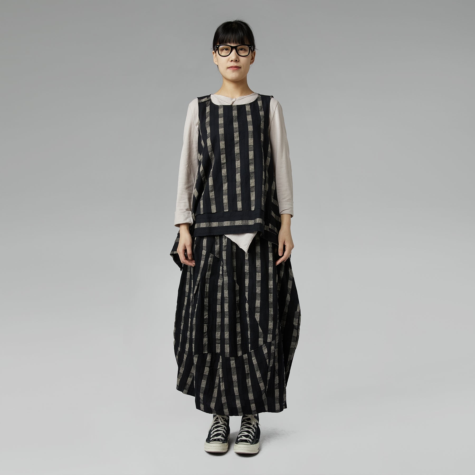 TOP IN TESSUTO A QUADRI