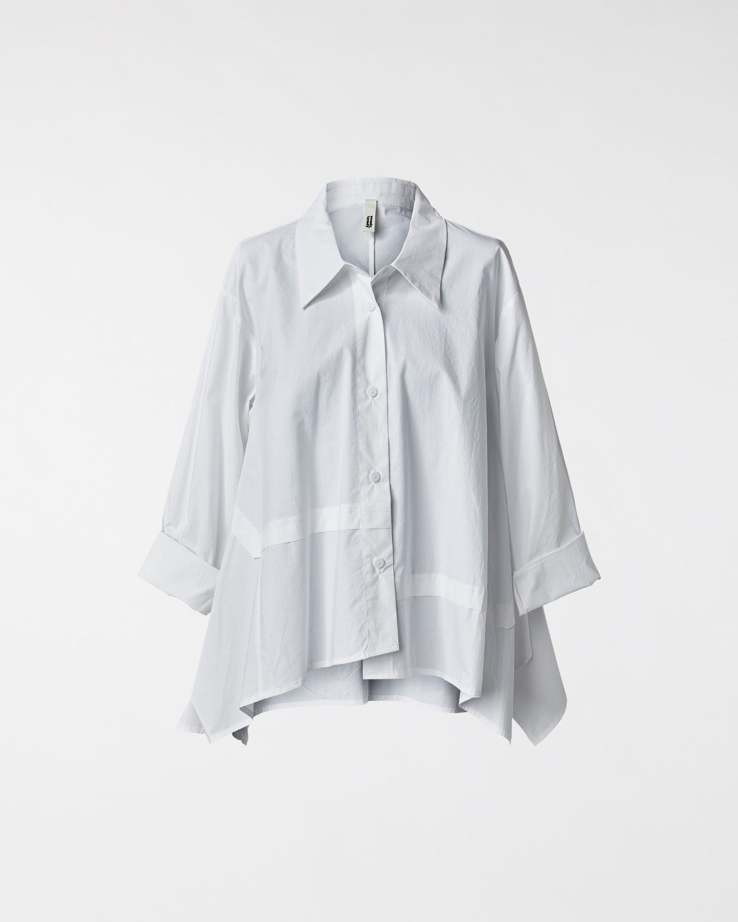ASYMMETRIC SHIRT IN COTTON FABRIC WHITE