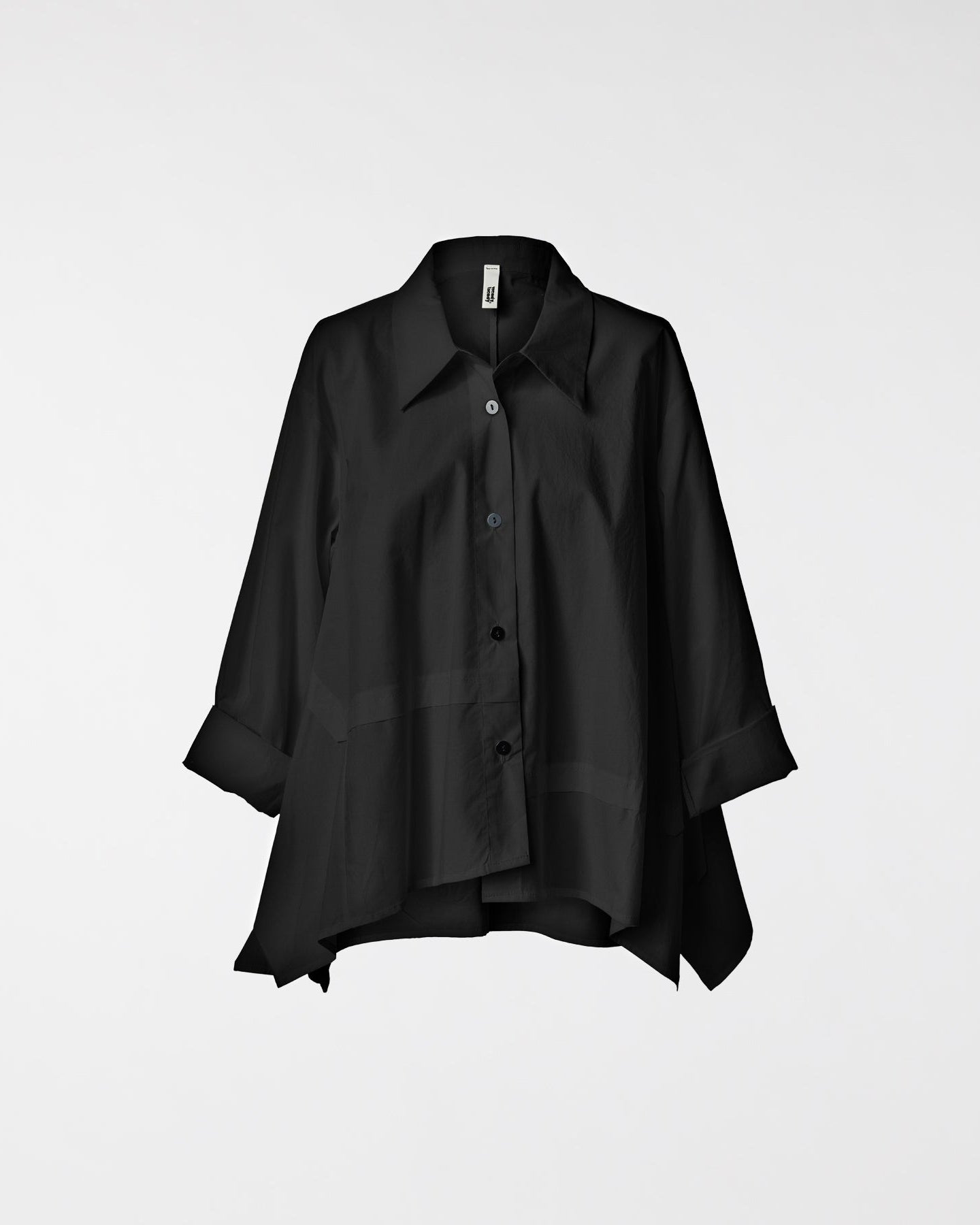ASYMMETRIC SHIRT IN COTTON FABRIC BLACK