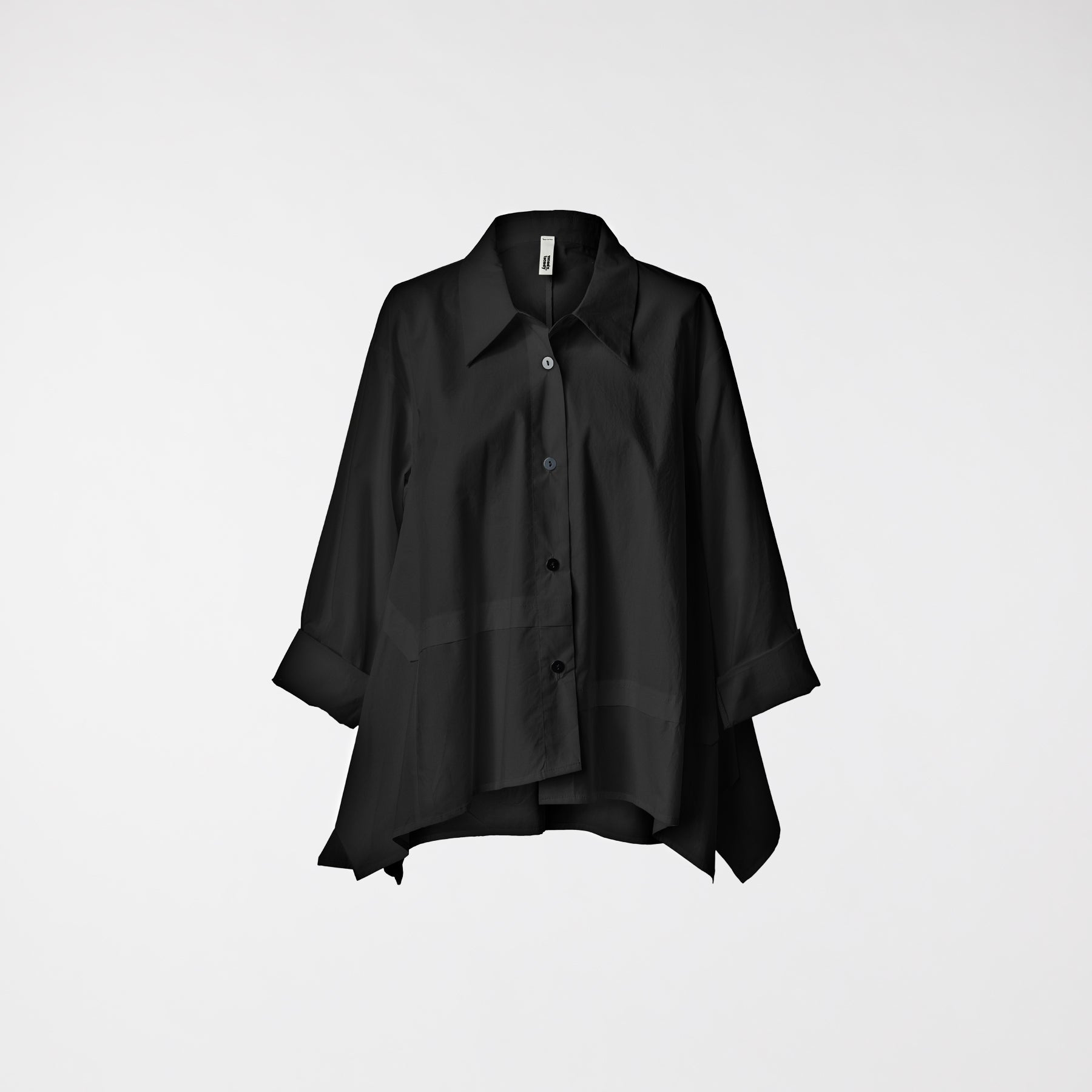 ASYMMETRIC SHIRT IN COTTON FABRIC BLACK