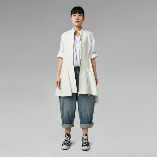 BLUZKA Z DEKOLTEM DRABINKOWYM BIAŁA