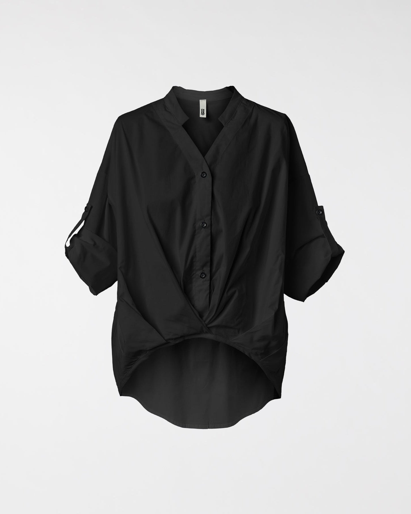 BLOUSE WITH LADDER NECKLINE BLACK