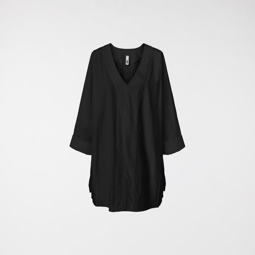 BLUSA LUNGA CON SCOLLO A V NERA