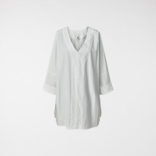 CHEMISIER MAXI BLANC À COL EN V