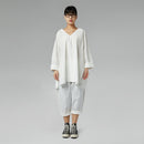 CHEMISIER MAXI BLANC À COL EN V