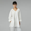 CHEMISIER MAXI BLANC À COL EN V