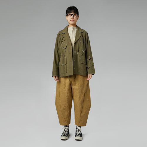 POINTED TROUSERS IN WRINKLED EFFECT FABRIC GOLD