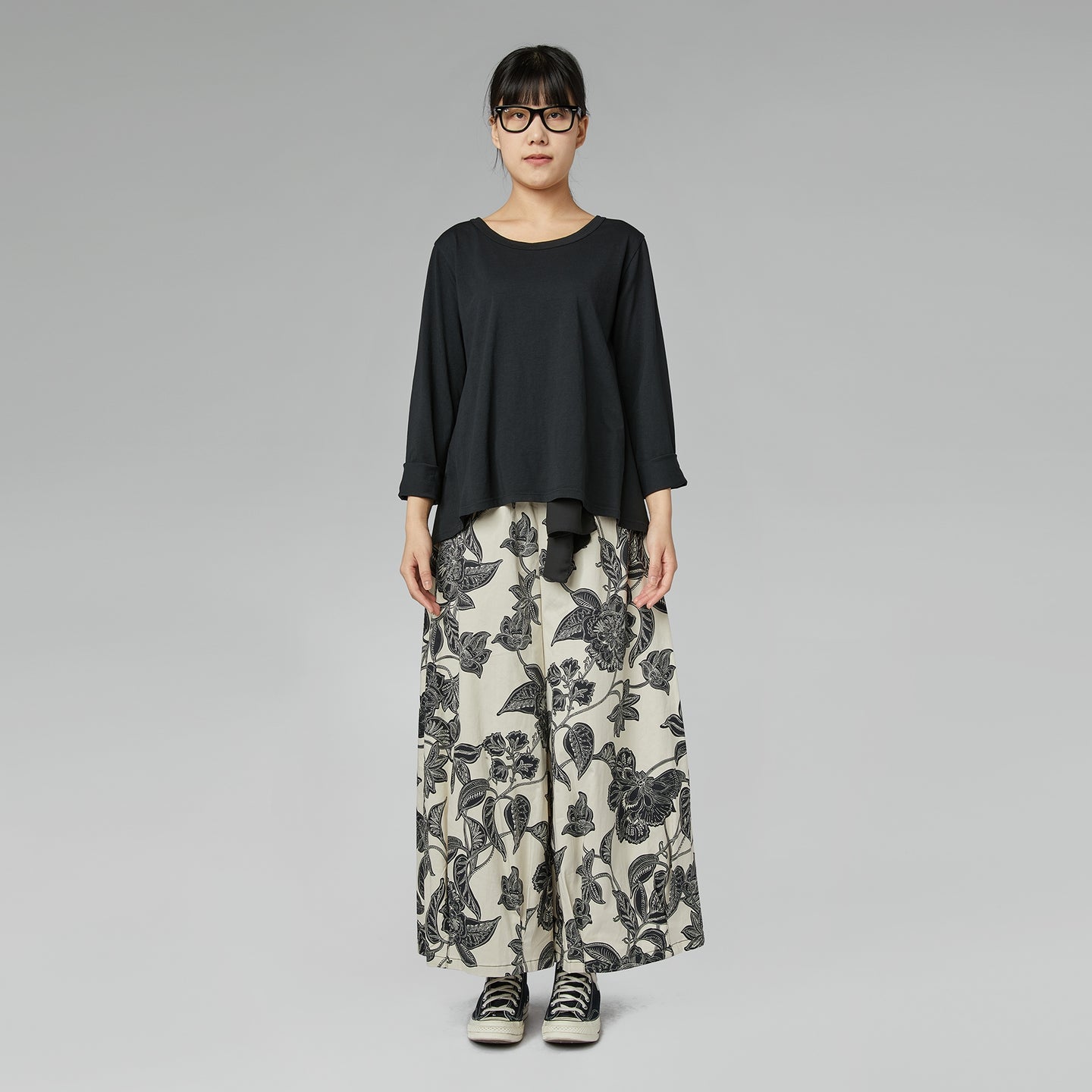 CASUAL T-SHIRT IN COTTON FABRIC BLACK