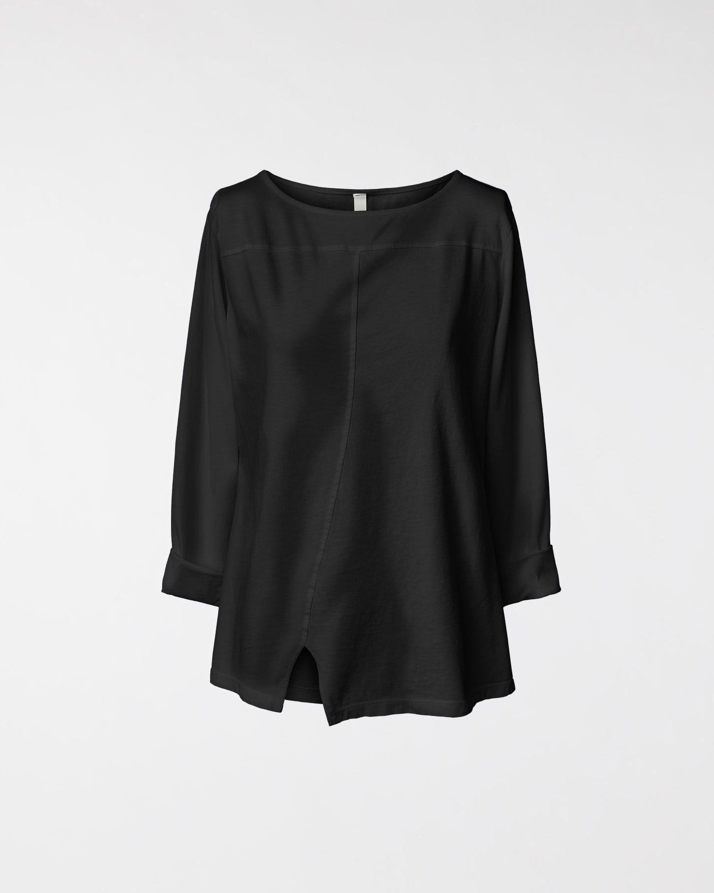 COTTON T-SHIRT WITH SPLIT BLACK