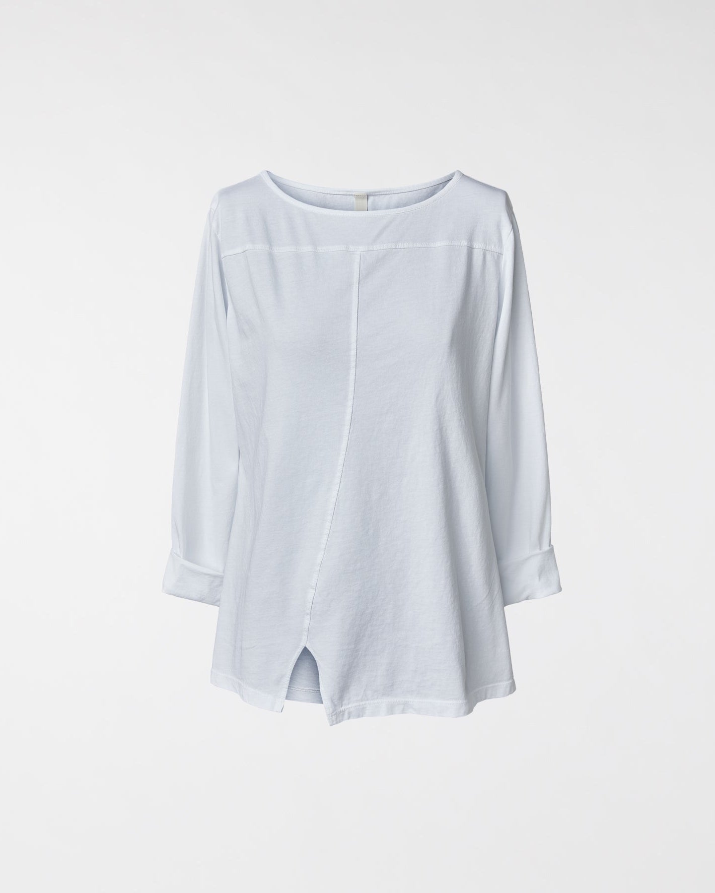 COTTON T-SHIRT WITH SPLIT WHITE