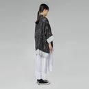 BLACK AND WHITE OVERSIZED BLOUSE