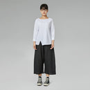 KOSZULKA BAWEŁNIANA Z ROZCIĘCIEM W KOLORZE BIAŁYM