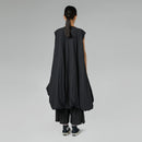 BLACK DRESS WITH BALLOON RUFFLE