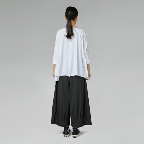 T-SHIRT IN COTONE CON SPACCHI LATERALI BIANCA