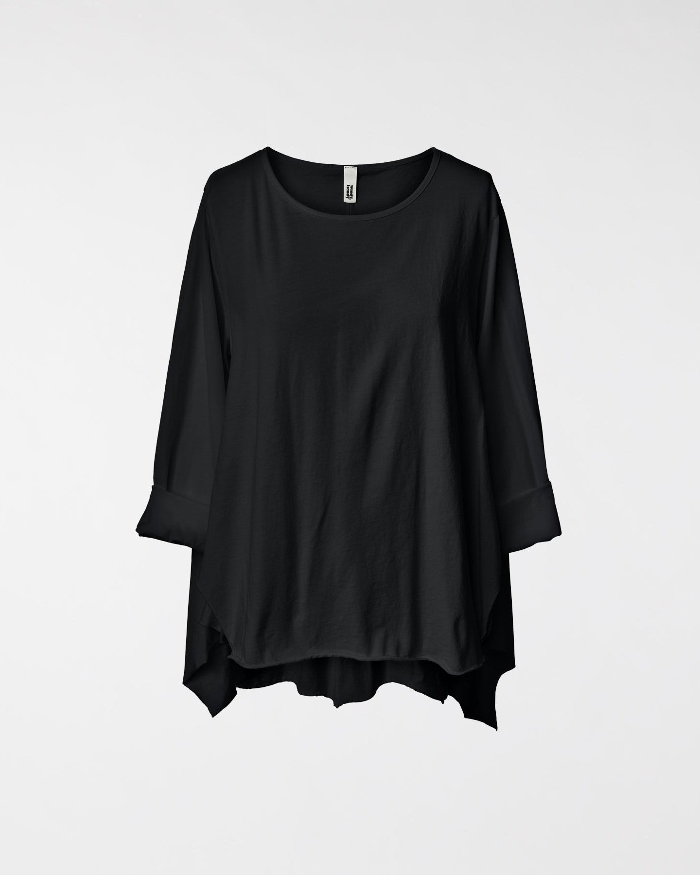 COTTON T-SHIRT WITH SIDE SLITS BLACK