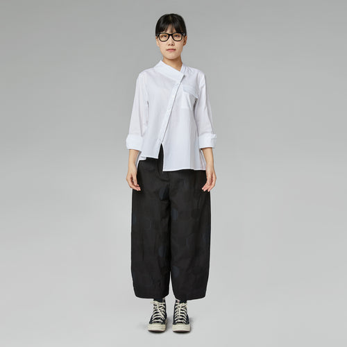 SHIRT WITH HALF COLLAR WHITE