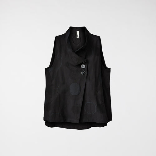 TOP DE LUNARES CON CUELLO DE COPA NEGRO