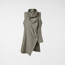 ASYMMETRICAL VEST IN MELANGE MUD