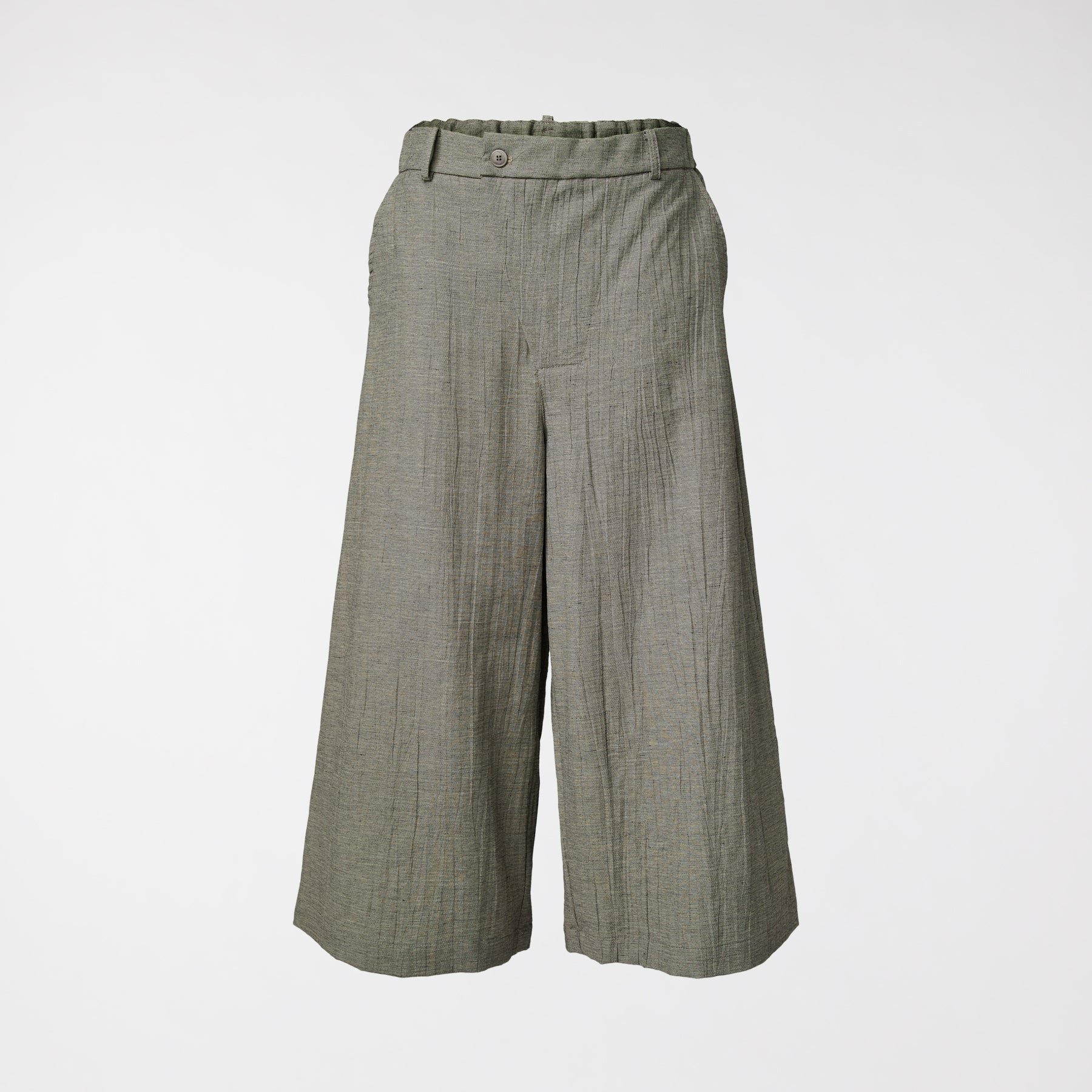 TROUSERS WITH OFF-CENTER BUCKLE MUD