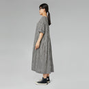 CHECKED DRESS WITH SMALL EMBROIDERY
