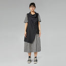 ASYMMETRICAL VEST IN MELANGE BLACK