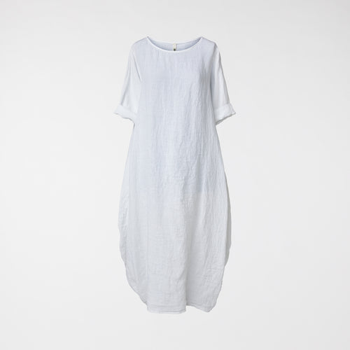 OVER FIT ROBE EN LIN BLANC