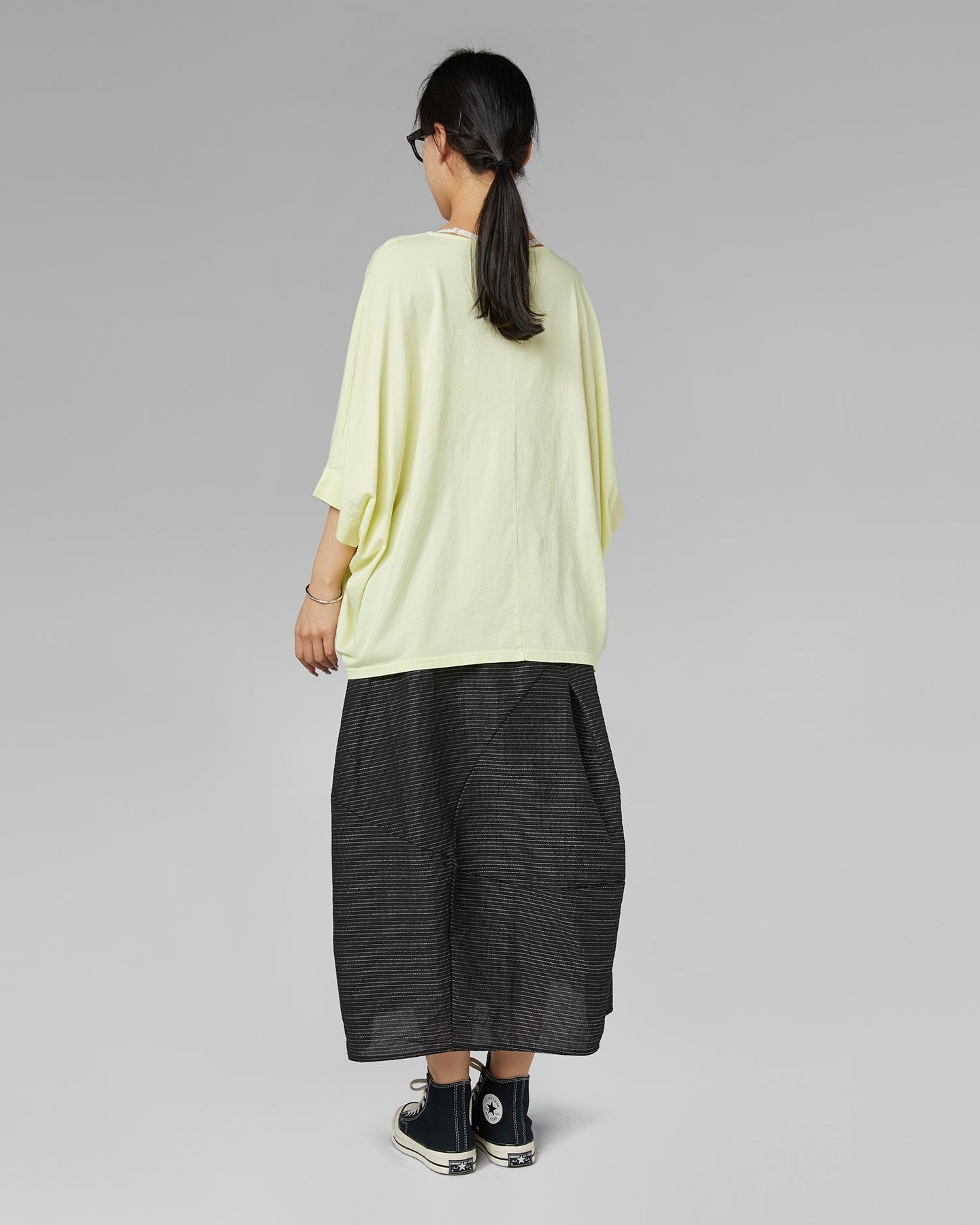 T-SHIRT CON MANICHE A PIPISTRELLO BIANCO
