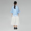 CROP FIT SEMI-SHEER SHIRT SKY BLUE