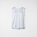 TOP CUELLO REDONDO DE SATÉN RAYÓN BLANCO