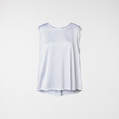 TOP CUELLO REDONDO DE SATÉN RAYÓN BLANCO