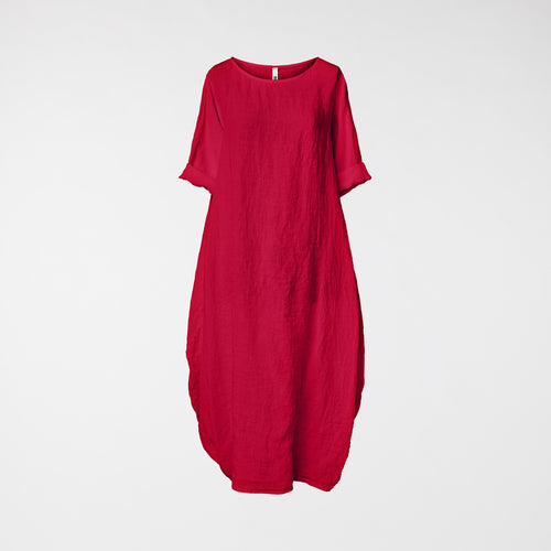 OVER FIT LEINENKLEID ROT