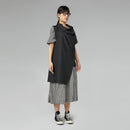ASYMMETRICAL VEST IN MELANGE MUD