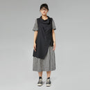 ASYMMETRICAL VEST IN MELANGE MUD