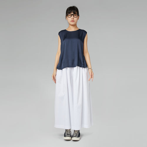 TOP IN RASO MISTO RAYON MARRONE