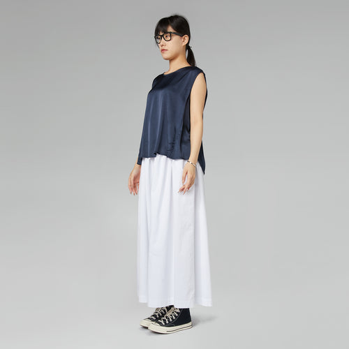 TOP IN RASO MISTO RAYON MARRONE